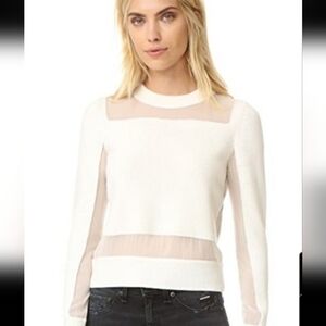 Rag & Bone Sheer Panel Cream Sweater